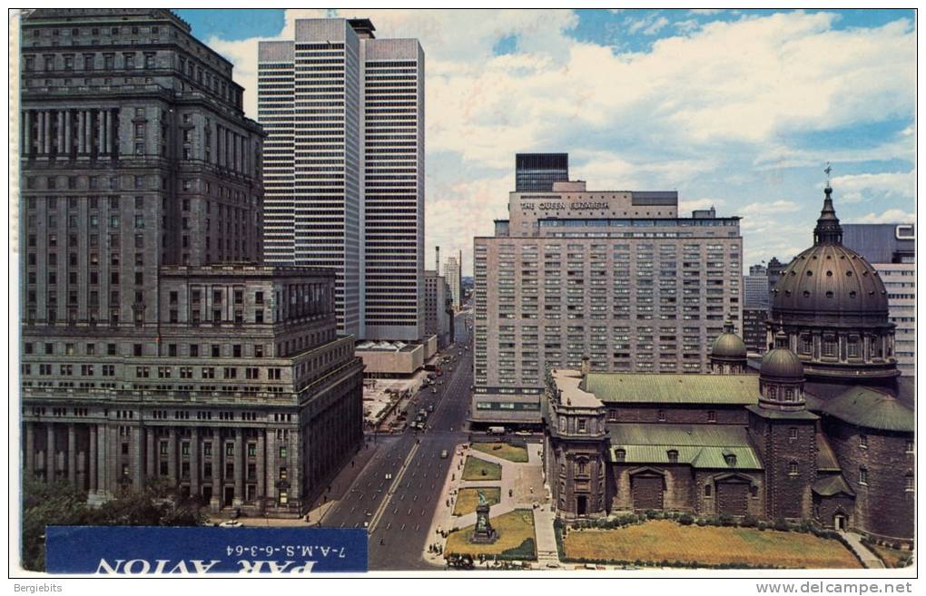 1966 Canada Colour Picture Postcard Of Dorchester Blvd. Montreal Mailed To Germany With Good Franking - Storia Postale