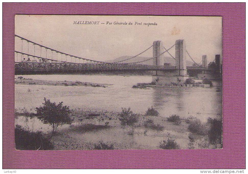 1 Cpa MALLEMORT - Vue Générale Du Pont Suspendu - Mallemort
