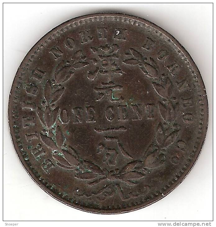 *britisch North Borneo 1 Cent 1889 H  Km 2  Vf - Malaysie