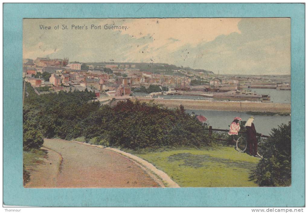 GUERNSEY  -  View Of St. Peter's  Port  -  1913  -  BELLE CARTE  - - Guernsey