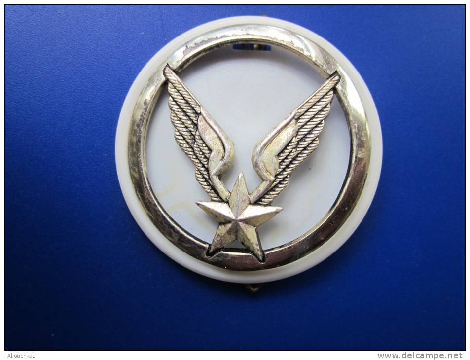 Militaria:insigne Militaire De L'armée Française (pr Béret Au Calot )support Plastique  Gris Ailes étoile Aspect Argenté - Armée De L'air