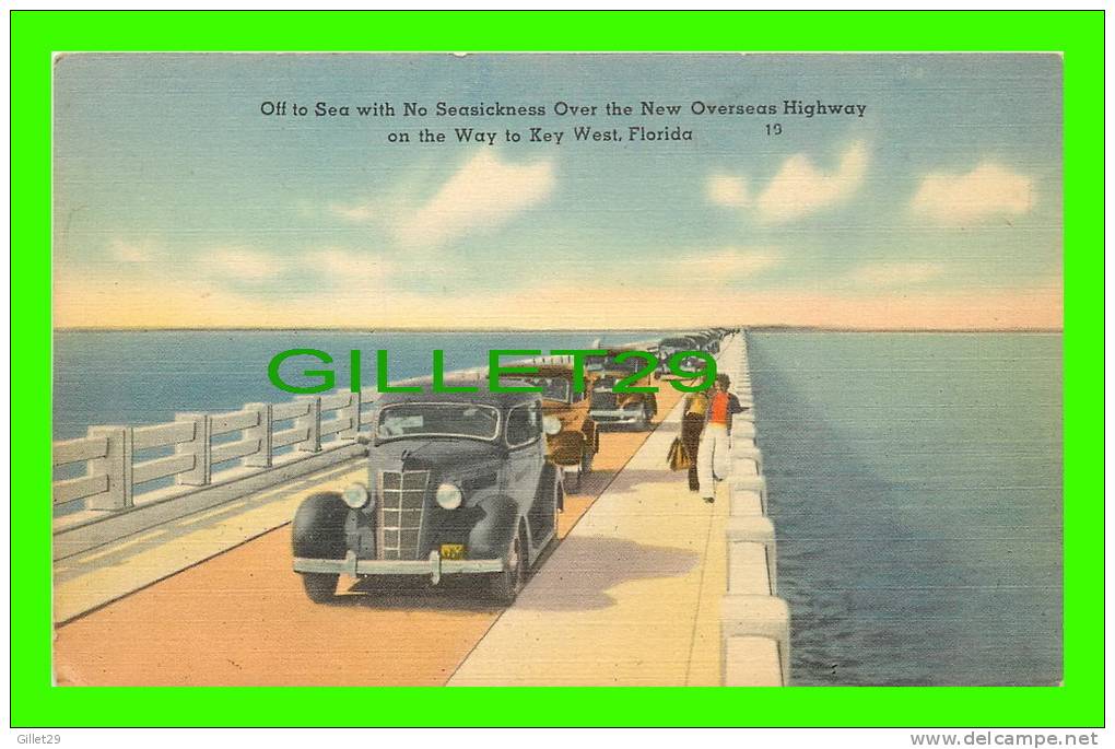 KEY WEST, FL -  THE NEW OVERSEAS HIGHWAY - ANIMATED OLD CARS - PUB BY L.A. VALLADARES &amp; SON - - Key West & The Keys