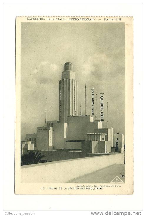 Cp, 75, Paris, Exposition Coloniale Internationale - Paris 1931 - Palais De La Section Métropolitaine - Tentoonstellingen