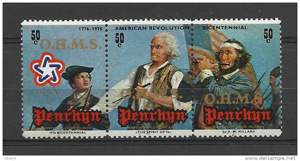 Penrhyn Scott #  O13abc MNH VF Bicentennial Strip Of 3.............................T105 - Penrhyn