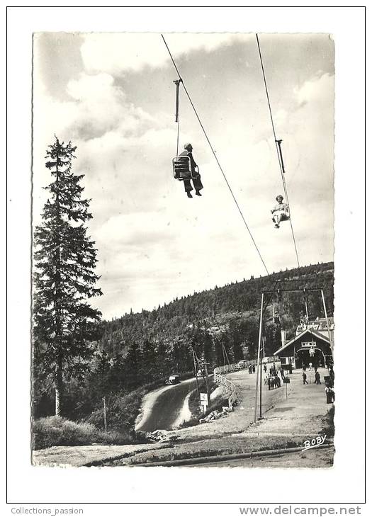 Cp, 88, Col De La Schlucht, Le Télésiège-Téleski, Station De Départ, Voyagée 1961 - Autres & Non Classés