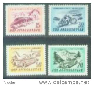 YU 1953-724-7 AUTO-MOTO RACING, YUGOSLAVIA, 1 X 4v, MNH - Unused Stamps