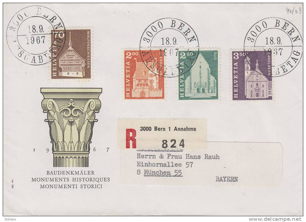 Architecture - Batiments - Suisse - Lettre Recommandée De 1967 - Storia Postale