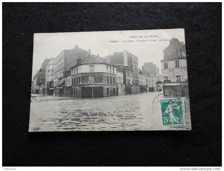 Paris 15 ème. Crue De La Seine . Janvier 1910.  Grenelle . Carrefour Violet. - Paris (15)