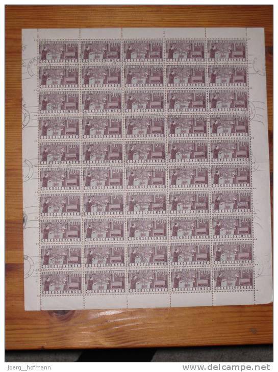 CSSR Ceskoslovensko Sheet Bogen Radio Studio Sendung Gest. Used 30 H Stempel 31.7.1965 Praha Prag Druckereizeichen - Hojas Bloque