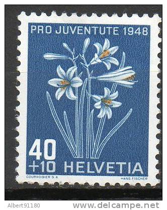 SUISSE 40c+10c Bleu Gris Orange1948 N°470 - Unused Stamps