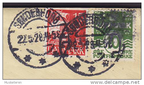 Denmark SØNDERBORG (Sonderburg) Alsen 1928 Cover Commercial Labels / Vignettes R1 + R2 (3 Scans) - Lettres & Documents