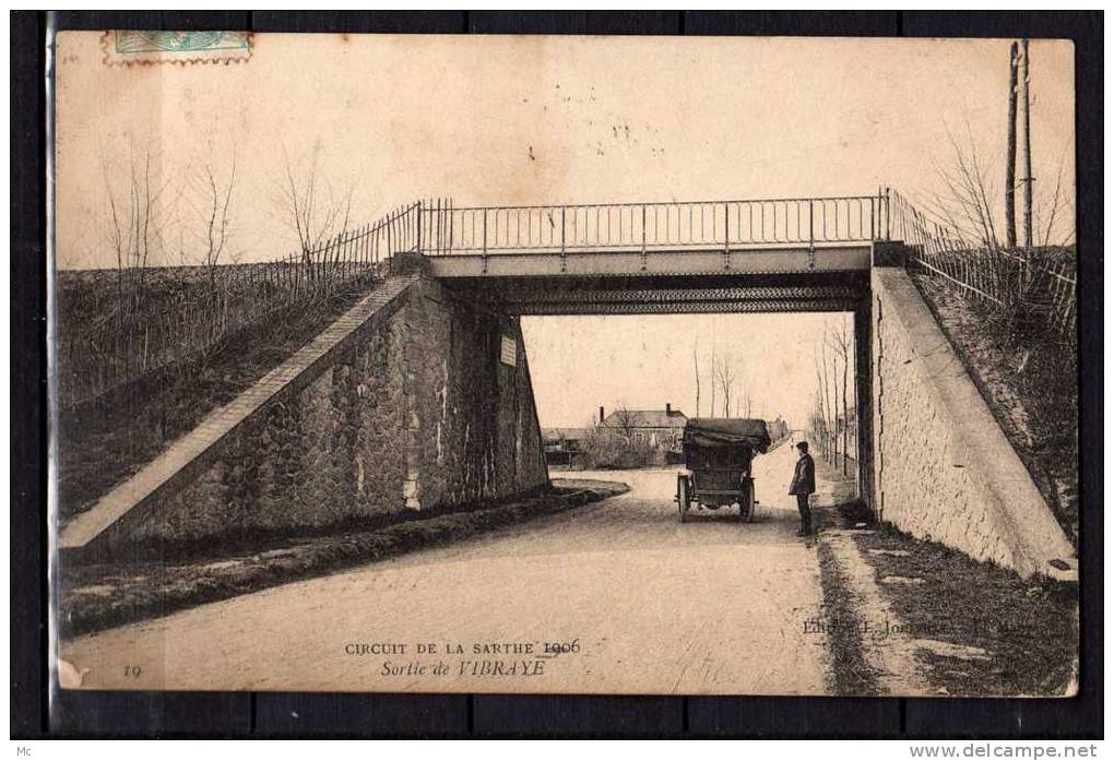 72 - Circuit De La Sarthe 1906 - Sortie De Vibraye - Voiture - Vibraye