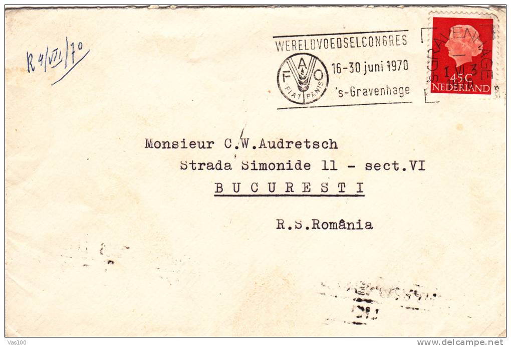 1970, METER MARK ON COVER, NEDERLANDS - Covers & Documents