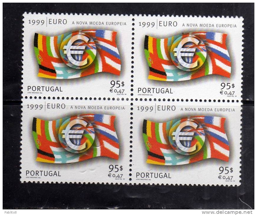 PORTOGALLO - PORTUGAL 1999 EURO - EUR MNH QUARTINA - Unused Stamps