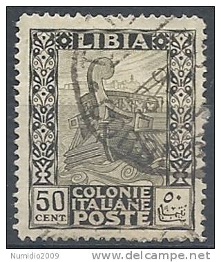 1924-29 LIBIA USATO PITTORICA 50 CENT - RR10103-4 - Libya