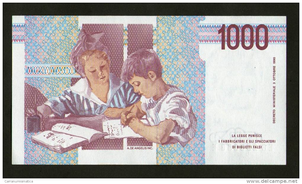 REPUBBLICA ITALIANA - 1000 Lire MONTESSORI - (Firme: Fazio / Amici) - ITALIA - 1000 Lire