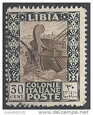 1924-29 LIBIA USATO PITTORICA 30 CENT - RR10103-4 - Libya