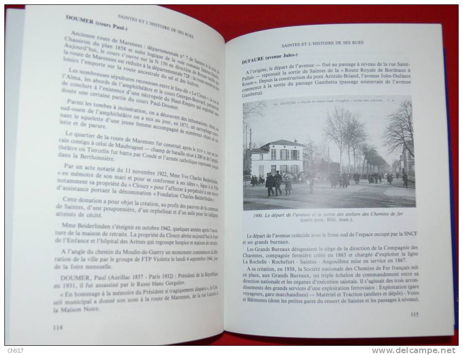 SAINTES ET L HISTOIRE DE SES RUES AVEC PLAN EDIT SOCIETE ARCHEO ET HIST EN 1992 - Poitou-Charentes