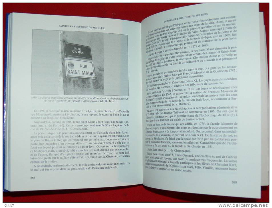 SAINTES ET L HISTOIRE DE SES RUES AVEC PLAN EDIT SOCIETE ARCHEO ET HIST EN 1992