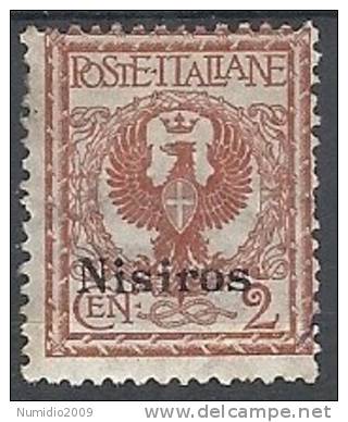 1912 EGEO NISIRO AQUILA 2 CENT MH * - RR10108 - Aegean (Nisiro)