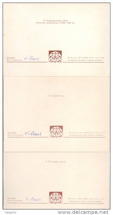 LITHUANIA-VILNIUS-4 POSTCARDS UNCIRCULATED - Lithuania