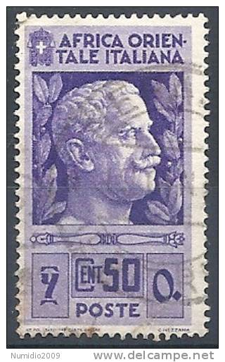 1938 AOI USATO SOGGETTI VARI 50 CENT - RR10120 - Italian Eastern Africa