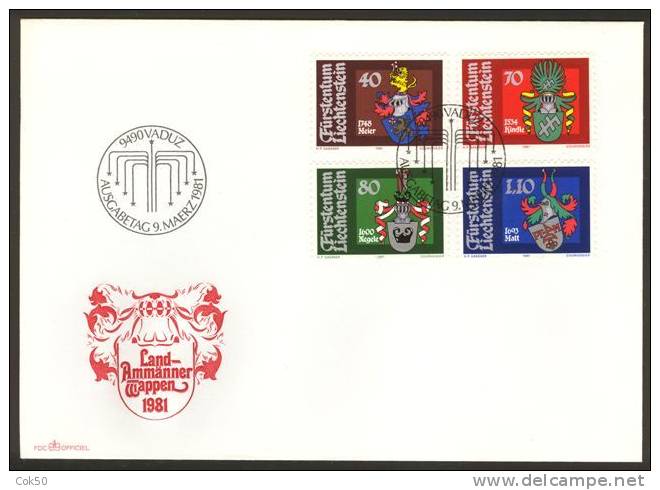 LIECHTENSTEIN 1981 Coat Of Arms - Cacheted, Official FDC In Perfect Quality - Brieven En Documenten