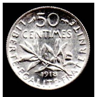 RARE EN CET ETAT---50 Centimes SEMEUSE ARGENT 1918---ETAT : SUP//SPL - Autres & Non Classés