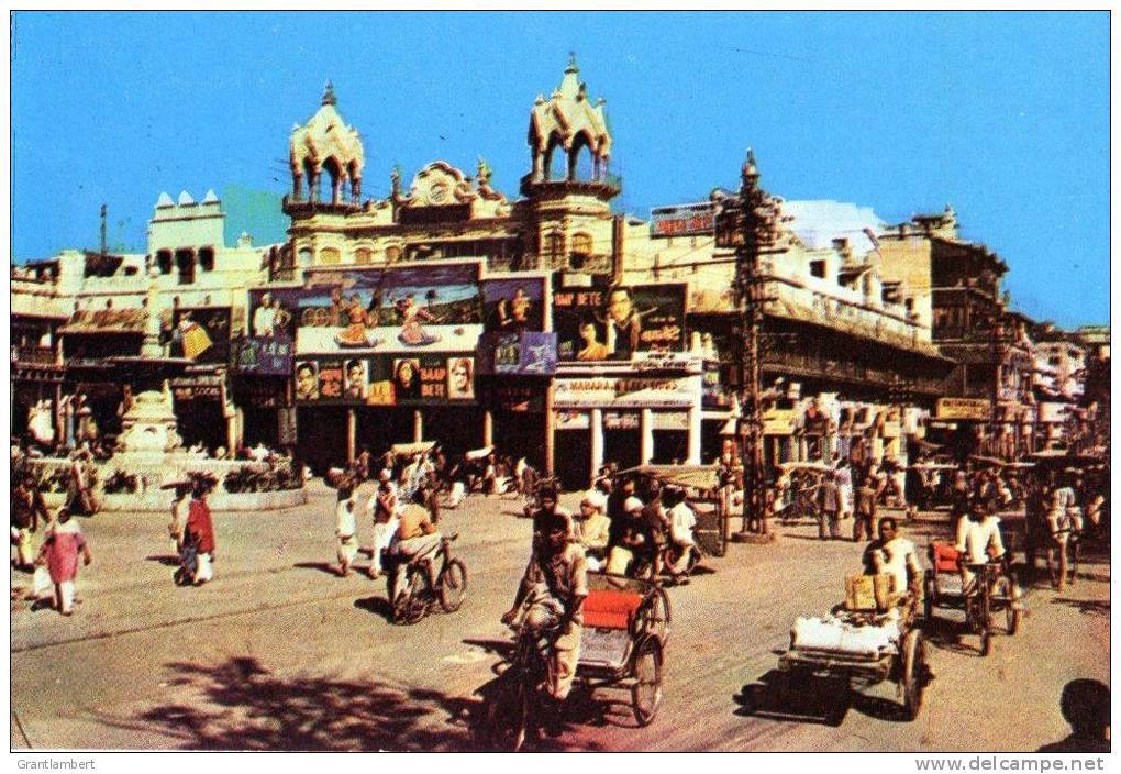 Chandni Chowk, Street Scene, Delhi, India, No Publisher, Unused - India