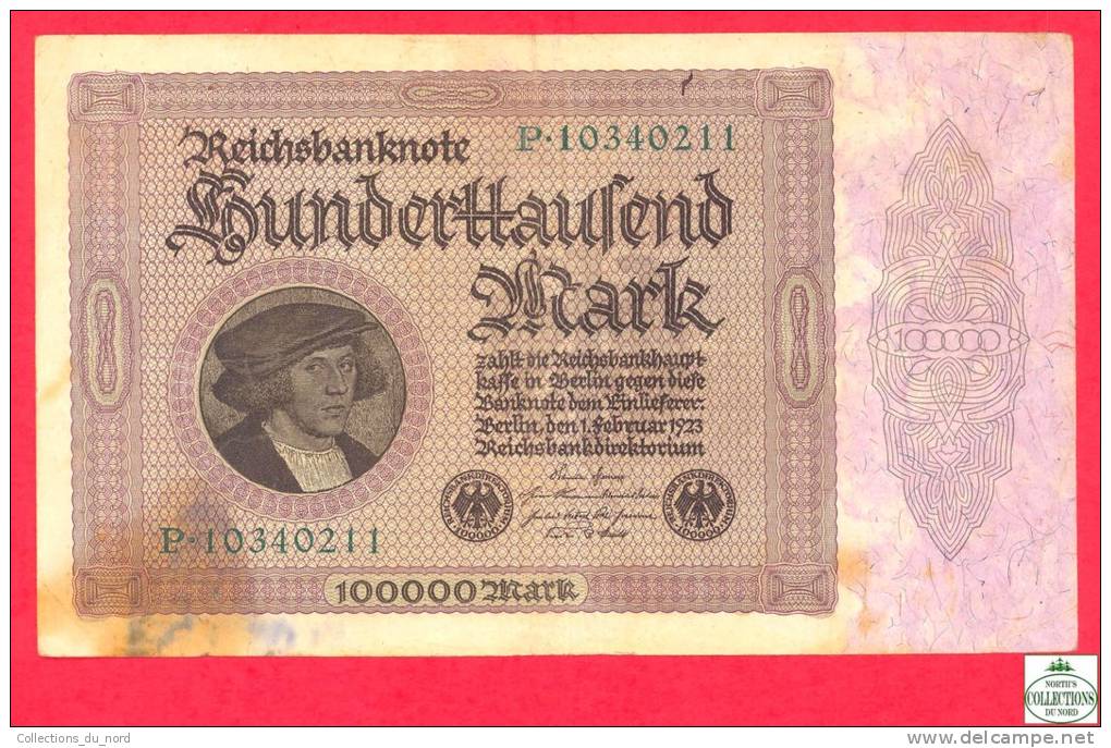 Germany 100000 Mark  1923  Banknote / Allemagne  Billet - Papier Monnaie - 100000 Mark