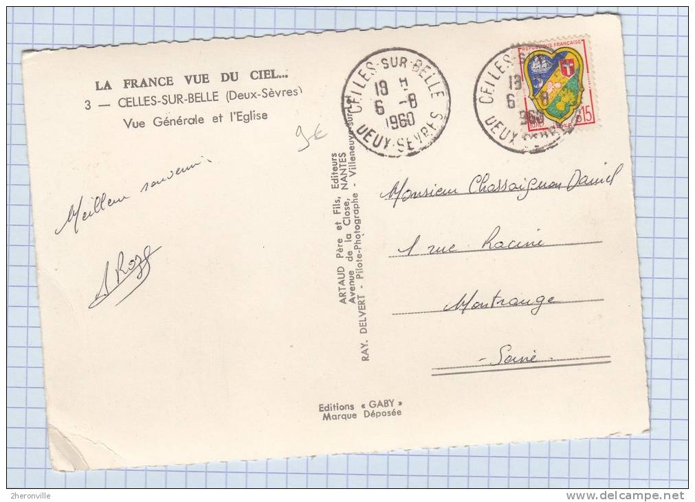 CPSM - CELLE / CELLES Sur BELLE - Vue Générale Et L' Eglise - 1960 - Celles-sur-Belle