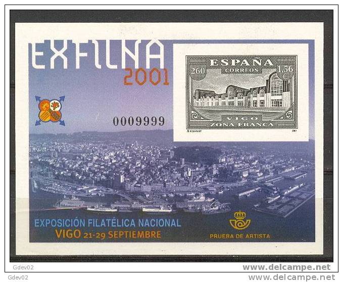 ESPO75-L1935THC..Spain.Puerto De Gijon.PRUEBA OFICIAL 75 EXFILNA .2001 (Ed PO 75)LUJO - Commemorative Panes