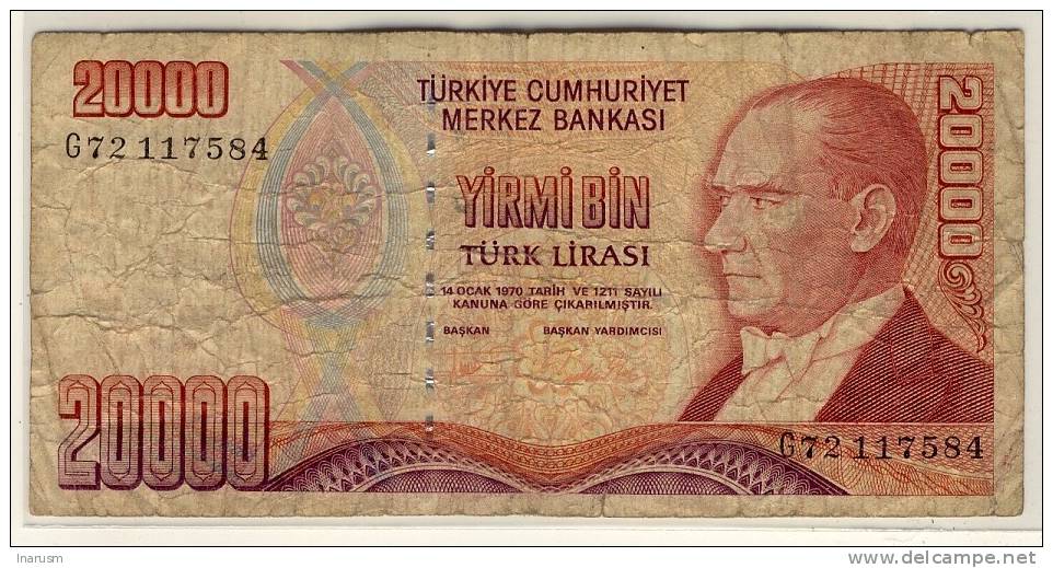 TURQUIE  -  TURKEY  -  20000  Türk Lirasi  -  1970  - - Turkey