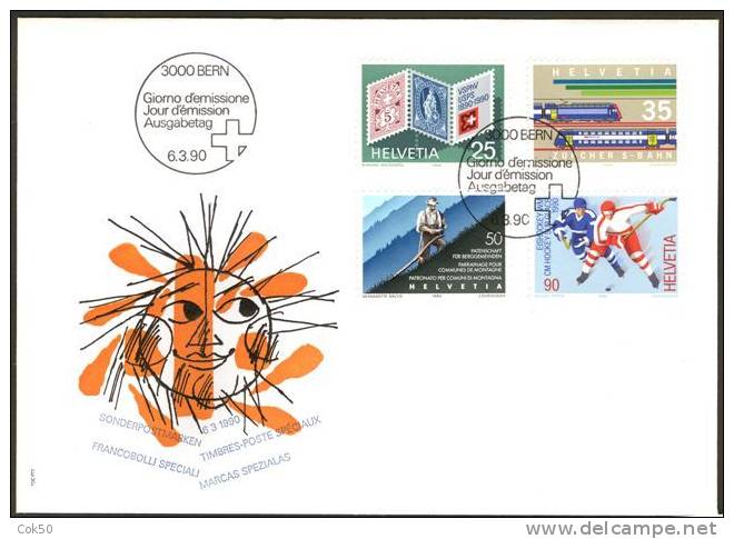 SWITZERLAND 1990 Diff. Jubilees - Cacheted, Official FDC In Excellent Quality - Storia Postale