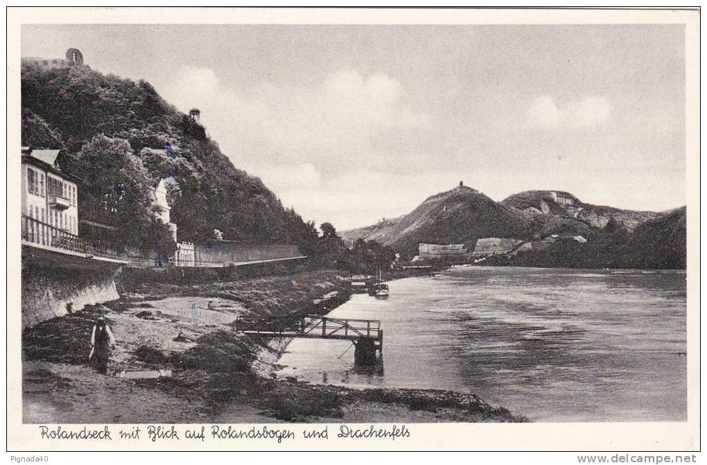 Cp , ALLEMAGNE , ROLANDSBOGEN UND DRACHENFELS  , Rondseck Mit Blick Auf Rolandsbogen Un Drachenfels - Bad Honnef