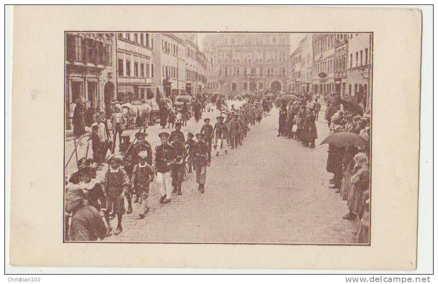 KAUFBEUREN : KINDERGRÜPP IN EINEM FESTZUGIN KAUFBEUREN-BAYERN-1924-2 SCANS - Kaufbeuren