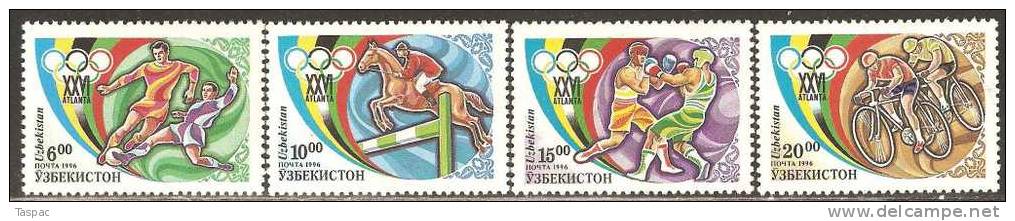 Uzbekistan 1996 Mi# 120-123 ** MNH - Summer Olympic Games, Atlanta - Uzbekistan