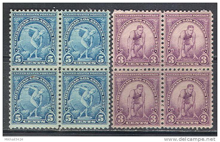 0025 Sport Olympic Games Los Angeles 1932 USA 2v Block Set MNH VF ** RARE - Summer 1932: Los Angeles