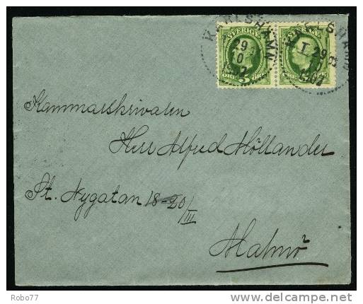 1907 Sweden Cover Sent To Malmo. Karlshamn 29.10.1907.  (G17c005) - Lettres & Documents