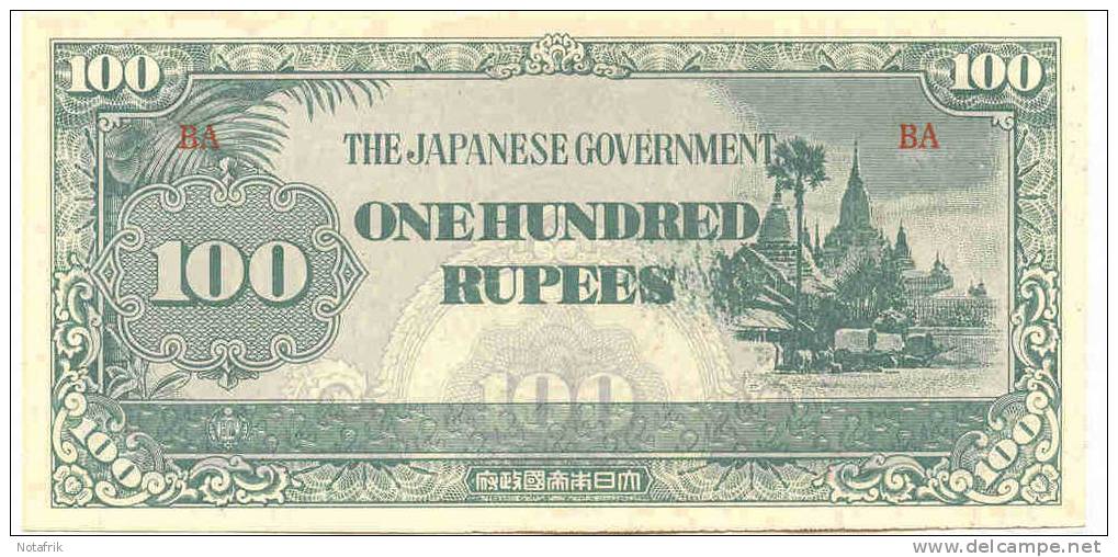 Japan Invasion Money  ( Burma  ?? )  100 Rupees - Japan