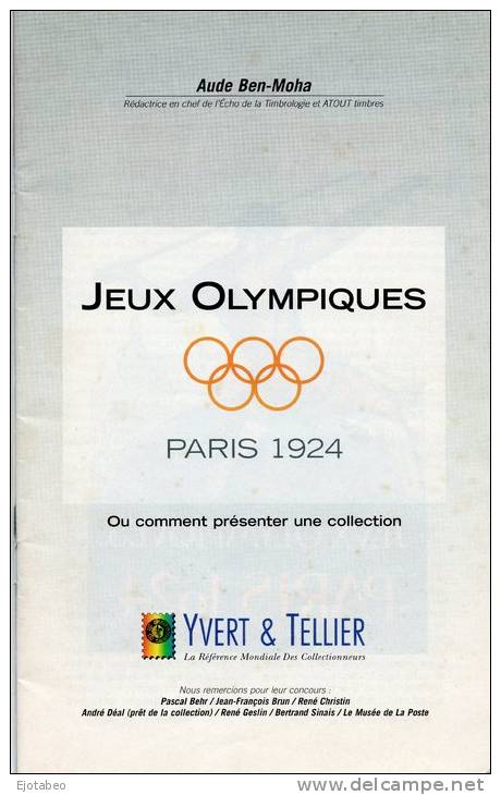 43 FRANCIA 2001- CATÁLOGO   Yvert Y Tellier : " Livret De L'expert" JJOO De 1924 - Otros & Sin Clasificación