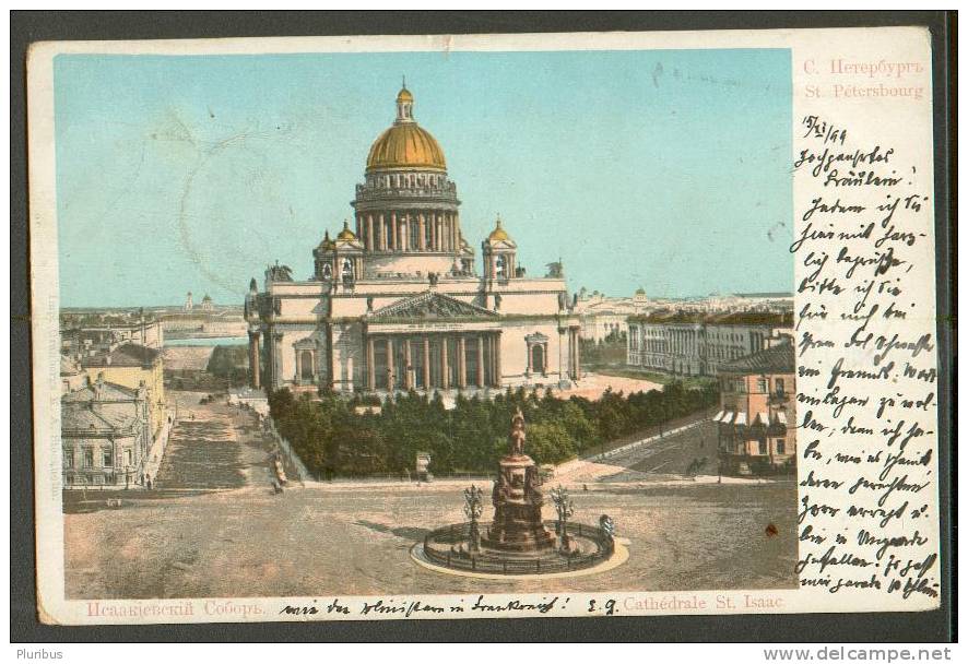 RUSSIA  1899  ST. PETERSBURG  CANCELLATION No.9 , Peterburg ISAAC CATHEDRALE - Storia Postale