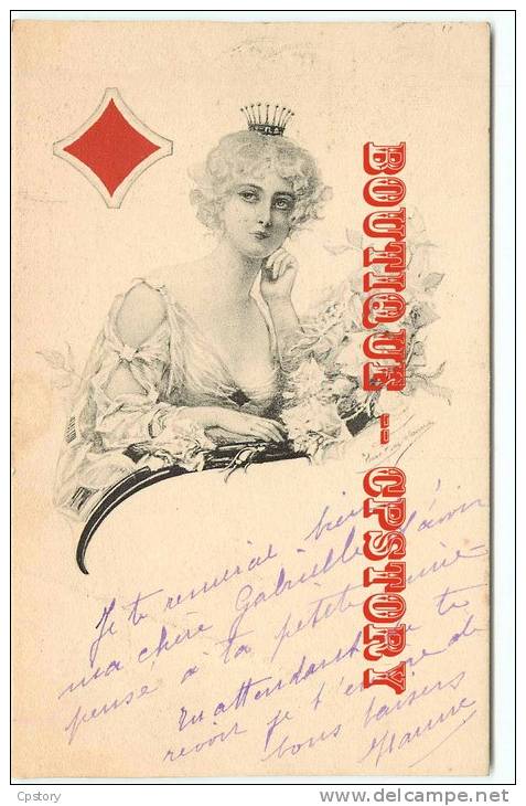 DAME De CARREAU - Femme - Dos Scané - Playing Cards