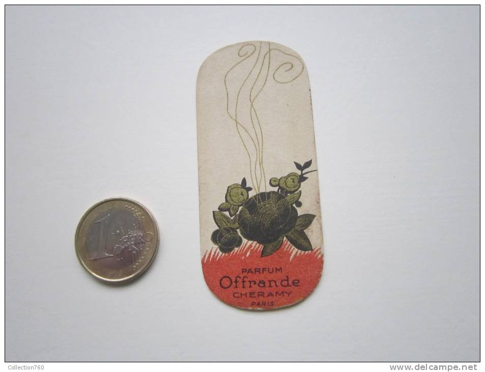 CHERAMY - OFFRANDE  -  Carte Parfumée - Anciennes (jusque 1960)