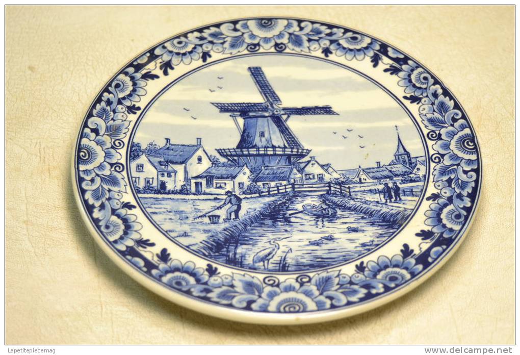 Petite Assiette Décorative DELFT (Hollande) Moulin / Village / Pays-Bas. N° 342 - Delft (NLD)
