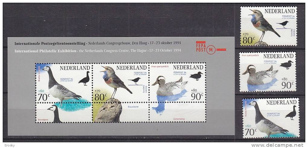 B2268 - NEDERLAND PAYS BAS Yv N°1465/67 + BF ** ANIMAUX ANIMALS - Ungebraucht