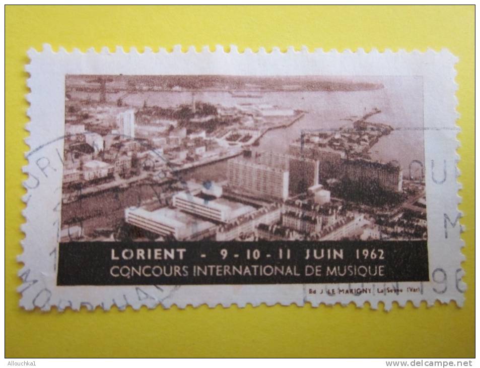 France Vignette-Lorient  : 9-10- 11 Juin 1962 Concours International De Musique -oblitération Postale (.) érrinnophilie - Turismo (Viñetas)