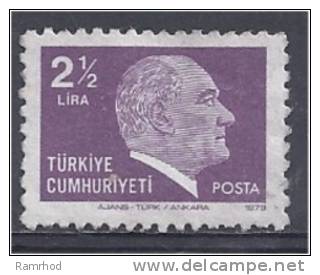 TURKEY 1979 Kemal Ataturk - 21/2l Lilac MH - Nuevos