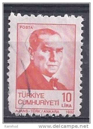 TURKEY 1982 Kemal Ataturk  -  Red - 10l. FU - Gebraucht