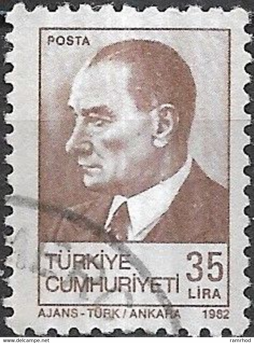 TURKEY 1982 Kemal Ataturk  - 35l - Brown FU - Used Stamps